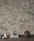 Extra Thick Concrete Peel And Stick Wallpaper 24 Inch By 354 Inch Light Brown Gray Taupe Self Adhesive Waterproof Vinyl Cement Look For Walls No Fuss Easy Install Bedroom Bathroom Gym Garage 58 Sq Ft Coverage displayed on a wall with decor.