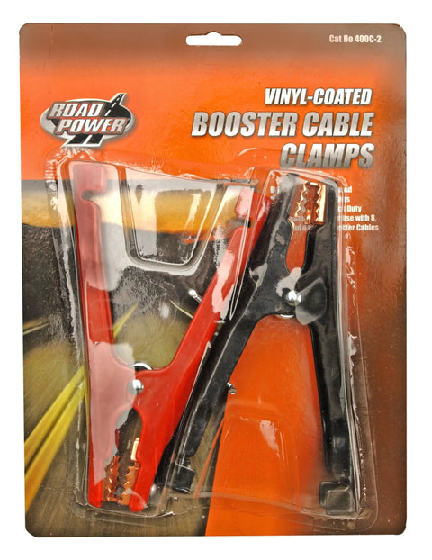 Heavy Duty Vinyl Coated Battery Jumper Clamps Replacement Set for rock solid grip and reliable power connection blister pack