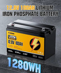 12V 100Ah LiFePO4 Battery With Built In 120A BMS for Home Energy No Fuss RV Marine Solar and Off Grid Power Lightweight