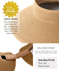 Womens Straw Sun Hat With Ponytail Hole And Wide Brim Beach Visor Khaki Ultimate Sun Protection For Beach Trips