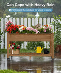 Raised Garden Bed On Legs With Wheels 57x18x30 Inches 400Lb Weight Capacity Waterproof Planter Box Weather Resistant in rain