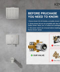 Top Shelf Brushed Nickel Shower Set With Tub Faucet And Swivel Head Bathroom Trim Kit showing valve assembly and controls.