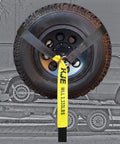 Four Pack Car Tie Down Straps For Trailers With Flat Hooks Two Inch By Ten Foot 10000 Lbs Break Strength securing tire on trailer