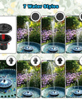 Glass Solar Water Fountain With White Flower Design 3.5W No Battery For Bird Bath Garden Pond Outdoor Pool With Seven Nozzles