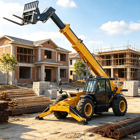 All Terrain 4WD Telehandler Workhorse For Heavy Duty Construction Farm Mining And Landscaping Projects on building site