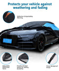 Waterproof Car Cover For All Weather Snowproof UV Protection Windproof Outdoor Full Car Cover For Sedan Fits 194 To 206 Inches