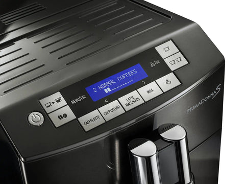 Control panel of the Real Deal Fully Automatic Espresso Machine With Single Touch Lattecrema Setup for easy brewing.