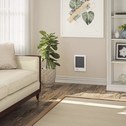 Electric Wall Heater Assembly Without Thermostat For CS152 1500 Watt 1125 Watt 240 Volt 208 Volt 5120 BTU 3840 BTU in a living room.