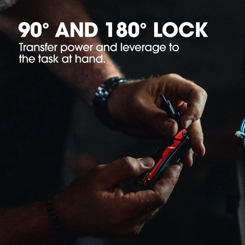 Hands using Locking Pocket Multi Tool 8 In 1 With Titanium Nitride Frame And Pliers Wire Cutters Sheepsfoot Blade Saw Awl