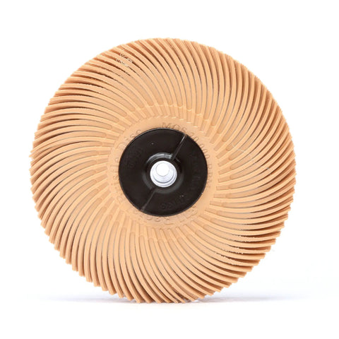 Radial Bristle Disc For Deburring Finishing Coating Removal And Polishing, Three Eighths Inch Thick, 40 Per Inner 80 Per Case, Ceramic Abrasive Grain