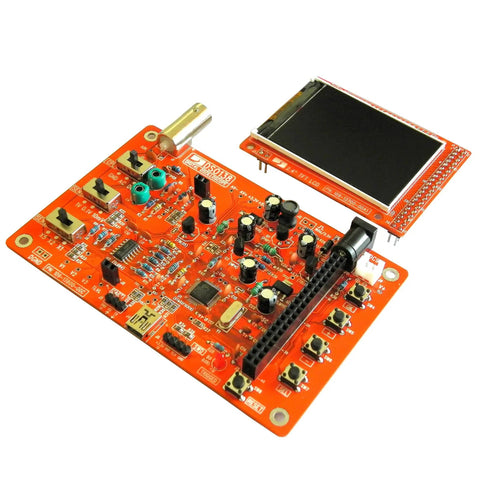 Oscilloscope DIY Kit Bundle With 100MHz Probe, Clip Probe, And ESD Safe Silicone Mat For Replacement Of DSO138, shown with components
