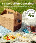 8 Pack 96 Oz Disposable Coffee Dispensers With Handle on picnic blanket with salad and iced drink, featuring insulation