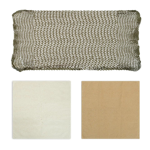 Three Piece Camouflage Net Set For 1/35 Scale RC Tanks And AFV Models, Dense Netting In Mixed Moss, Sand, Olive Colors, 9x9 Inches