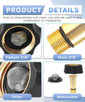 Pressure Washer Water Inlet Fitting Three Quarter Inch Female To Three Eighth Inch Male Quick Swap Replacement For Simpson Cleaning 7110166 Gold 2 Pack Pro Grade Easy Install Durable Build showing details and components