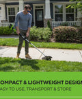 Person using 40V Brushless 8 Inch Edger With Curb Wheel For Precision Edging Quiet Power And Long Life No Fuss Depth Adjustment Lightweight