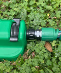 Heavy Duty Five Eighth Inch Garden Hose Fittings Kit Two Pack Metal Male Connectors With Bend Restrictor on grass