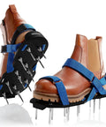 Adjustable Strap Lawn Aerator Shoes For Deep Lawn Aeration And Screed Use With 2 Inch Spikes And 1.5 Inch Optional Nails