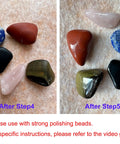 Stones after Step 4 and Step 5 polishing using 1.5 Lbs Tumbler Media Grit 12000 Grit Aluminum Oxide For Final Finish Step 5 Polishing Grit