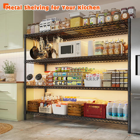 60 Inch Wide Beefy Heavy Duty On Wheels Wire Shelving Rack With Adjustable Shelves Built For Garage Pantry Kitchen Basement