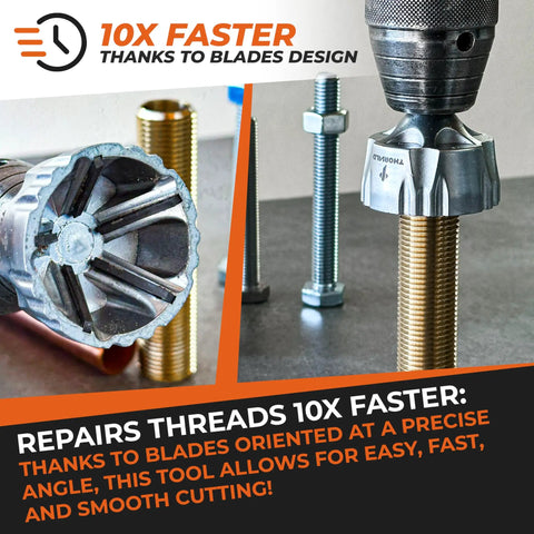 Deburring External Chamfer Tool With Tungsten Carbide Blade For All Threads, Rods, Pipes And PVC, repairs damaged screw threads