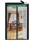 Adjustable Magnetic Screen Door For Wide Openings 36 To 40 Inch Width And 81 To 83 Inch Height, DIY Cut-To-Fit Heavy Duty Mesh, Black