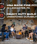People enjoying Smokeless Fire Pit For Outdoor Hangouts, 27.5 Inch X Series 24 Corten Steel Backyard Heater