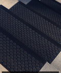 Grippy Rubber Stair Treads Non Slip Outdoor 35x10 Inches 5 Pack Anti Slip Step Mats with textured surface and nosing on stairs
