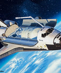 Space Shuttle Atlantis 1 To 144 Scale Model Kit With 64 Parts, Multicolor Finish, in-flight above Earth, landing gear retracted