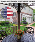 American flag design on Five Pack Eight Inch Round Sublimation Wind Spinner Blanks in stainless steel for garden decor