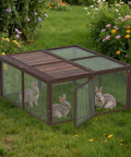 Weatherproof Wooden Chicken Coop Pen With Folding Rabbit Run No Fuss Setup dual access doors visible in garden setting