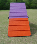 Front view of Rubber Surface Dog Agility A Frame 7 Feet With On Wheel Interface Ready Weatherproof All Metal Frame 36 Inch Wide Training