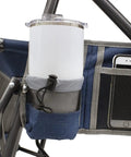 Cup holder and phone pocket on Legz Up Lounger Outdoor Folding Chair With Multi Position Recline Legs Up Or Down Comfort