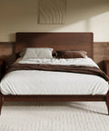 Total Game Changer Full Size Bamboo Platform Bed Frame With Extra Tall Headboard Heavy Duty Wood Slat Support Mid Century Modern Espresso Finish Quick Assembly No Box Spring Needed For Dreamy Bedroom Setup in a stylish bedroom setting.