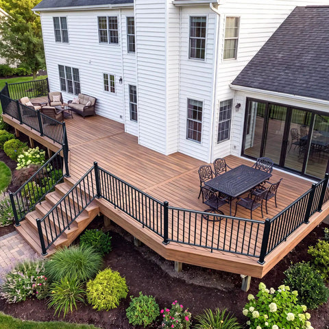 Rock Solid Black Aluminum Railing Posts With Included Mounting Screws Weather Resistant Outdoor Deck Fence Hardware Heavy Duty Powder Coated support for patio deck.