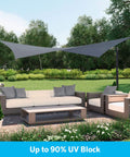 Easy Install Shade Sail With Pre Attached Ropes No Tools Needed 11 Ft 10 In By 8 Ft Rectangle Breathable Outdoor Sun Shade Blocks 90 Percent UV For Patios Gardens And Seasonal Use Steel Construction installed over patio furniture
