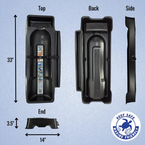 Universal Scuba Tank Transporter With Valve Protection Non Slip Pad Quick Release Strap Interlocking Design detail view