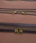 Close-up of zippers on the Built To Rock 48 Inch Drum Hardware Battle Bag Vintage Water Resistant Duffle.