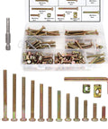 Crib And Baby Bed Hardware Replacement Kit With 114 Pieces Of M6 Hex Drive Socket Cap Bolts And Barrel Nuts Covering 14 Sizes