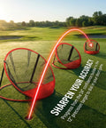 3 In 1 Golf Chipping Net Set With Pop Up Targets 12 Inch 18 Inch And 24 Inch Diameters for Indoor And Outdoor Practice on green grass