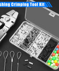 Heavy Duty Fishing Crimping Pliers Kit With Pro Grade Stainless Steel Wire Crimp Tool And 500 Pcs Crimp Sleeves Set In Four Sleeve Sizes