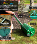 Person using 24 Inch Poly Lawn Roller With Fifteen Point Eight Gallon Water Fill Heavy Duty Sod Roller For Pressing In Grass Seed