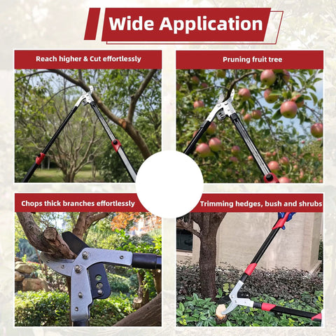 Extendable 28 To 41 Inch Lopper With Compound Action Heavy Duty Tree Pruner 2 Inch Clean Cut Capacity Alloy Steel Blade in use