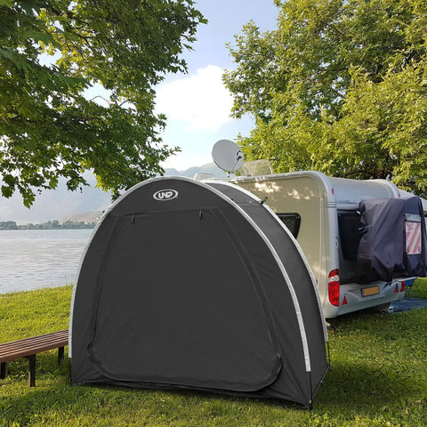 Portable Outdoor Bike Storage Shed Tent Made With 210D Oxford Fabric PU4000 Waterproof Coating And Silver Shield in campsite