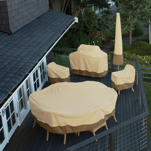 Patio furniture with Veranda Water Resistant 21 Inch Outdoor Fire Column Cover With Gardelle Fabric System Weatherproof Shield