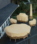 No-Fuss Water-Resistant Patio Chair Cover For Stackable Chairs Up To 6 With Gardelle Fabric System on deck furniture