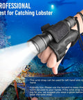 Person wearing Dive Light 1000 Lumens For Scuba Night Dives IP68 Waterproof Underwater Torch With Three Modes And Wrist Mount in use