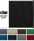 Beefy Heavy Duty Door Mat For High Traffic Areas Waterproof Traffic Guard Entryway Rug with Rubber Backing, Black, 29x17