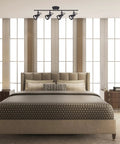 Modern bedroom with Polo Style 4 Light Track Lighting Rail with Adjustable Heads in Oil Rubbed Bronze, 29 Inch Ceiling Mount