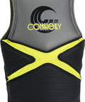 Back view of black and grey Team Comp Neoprene Vest For Men Medium 36 to 40 inch with logo, for water sports gear.