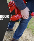 Man using Outdoor 100 Foot 14/3 Gauge Extension Cord With Lighted End For All Purpose Power On Job Sites And At Home.